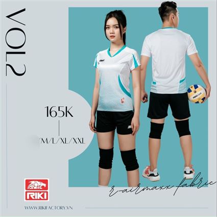 Bộ Quần Áo Bóng Chuyền Riki Vol2 Trắng